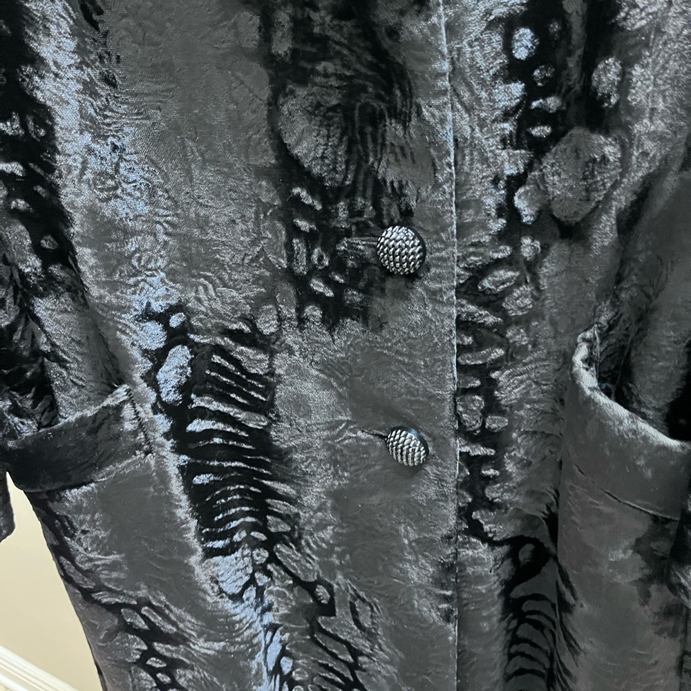 Women’s Black vintage Broadtale Lou Nirenberg coat sz 16 - Picture 5 of 9